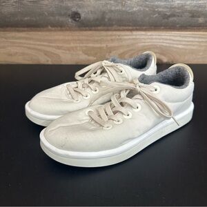 Allbirds Wool Piper Woven White Sneakers Shoes Lace Up Running Women's Size 7